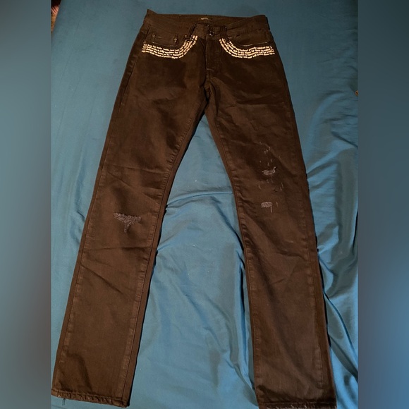 Undercover 05 Poem Lightening Black Distressed Jeans - Picture 1 of 5